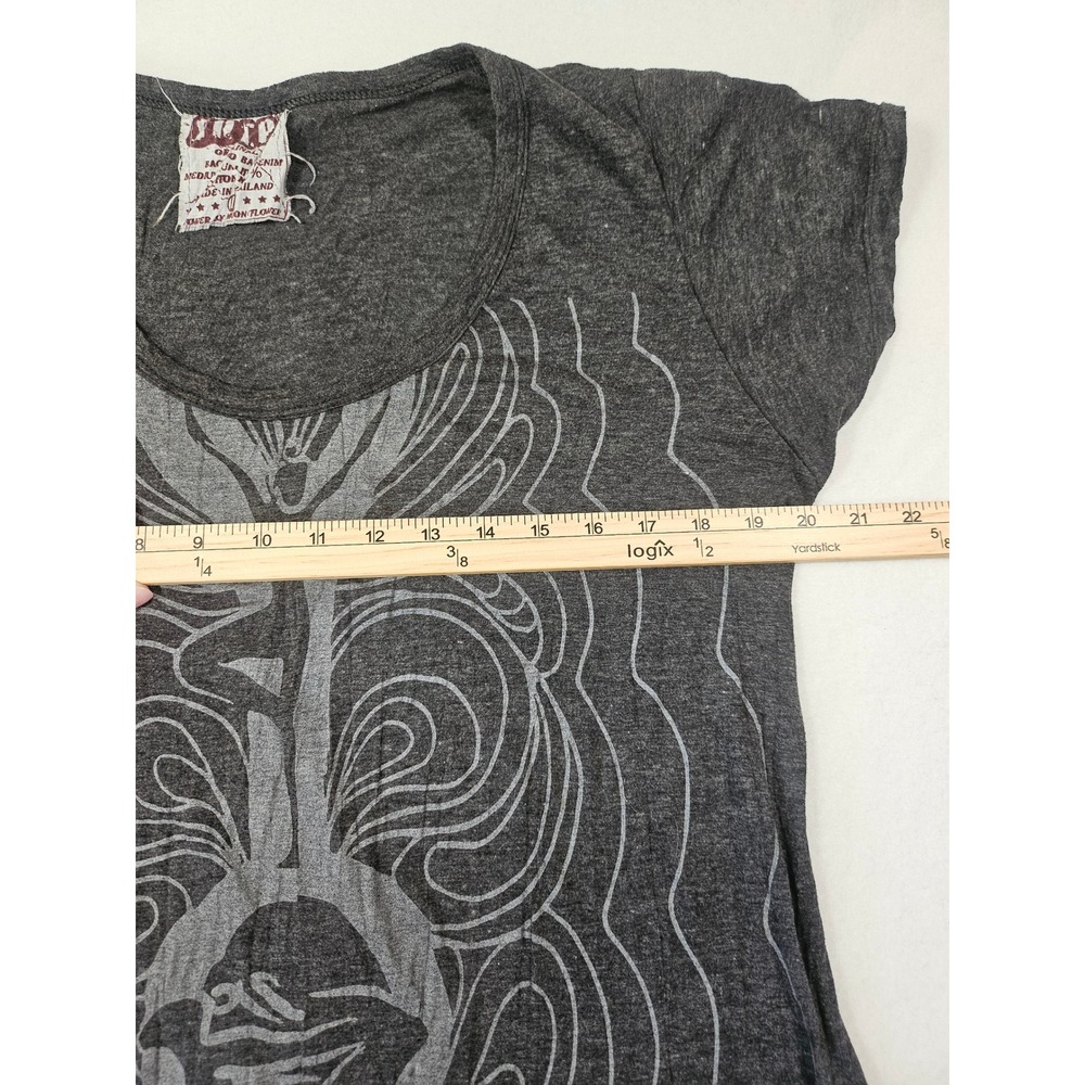 Sure Charcoal Gray Whimsigoth Psychedelic Spirit‎ Graphic T-Shirt Dress Lg - Picture 4 of 9